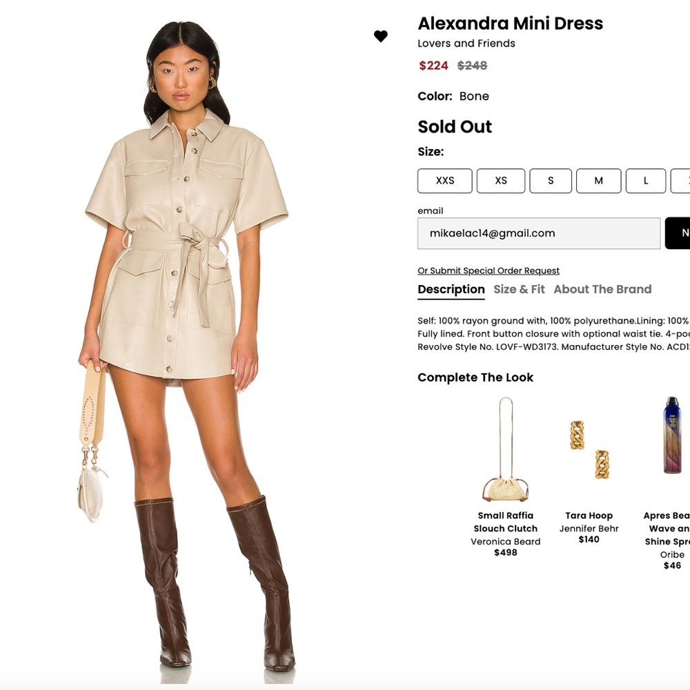 Bone Mini Dress with Belt